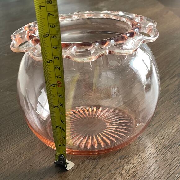Vintage Old Colony Pink Depression Glass Bowl Jar Open Lace 1930s Anchor Hocking - Picture 2 of 12